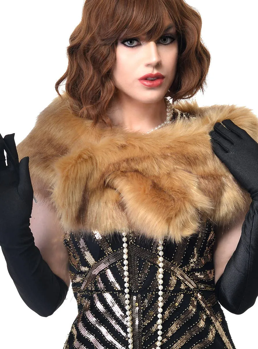 1930s Hollywood Glamour Fur Stole Accessory Set