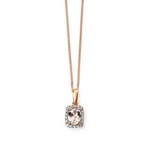 9ct Rose Gold Diamond And Morganite Pendant Only GP997P