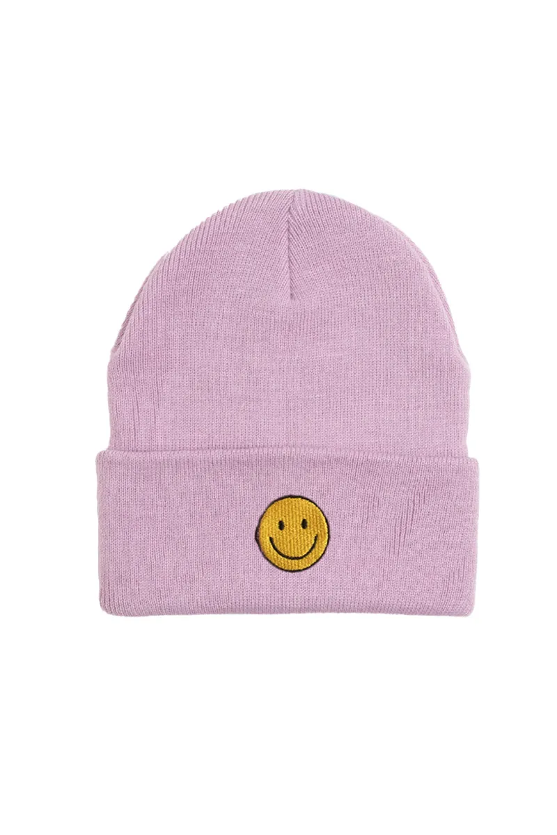 ABB211 - Smiley Face Patch Beanie