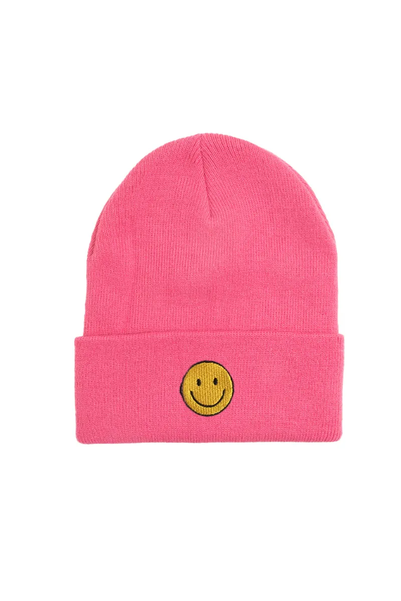 ABB211 - Smiley Face Patch Beanie