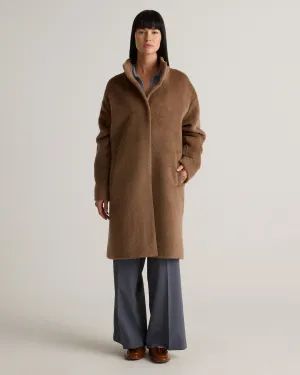 Alpaca-Wool Stand Collar Coat