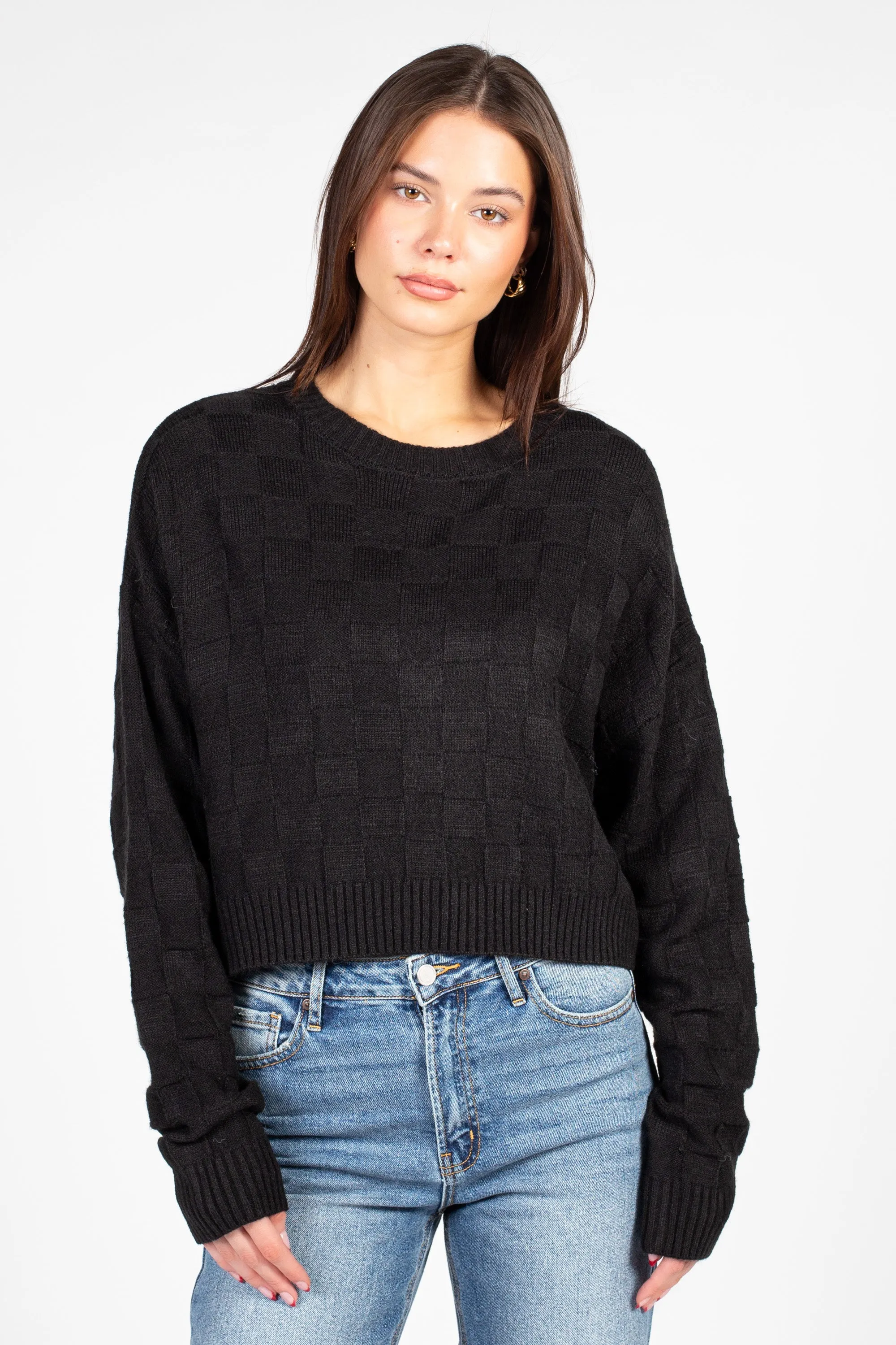 Astrid Checkered Knit Sweater