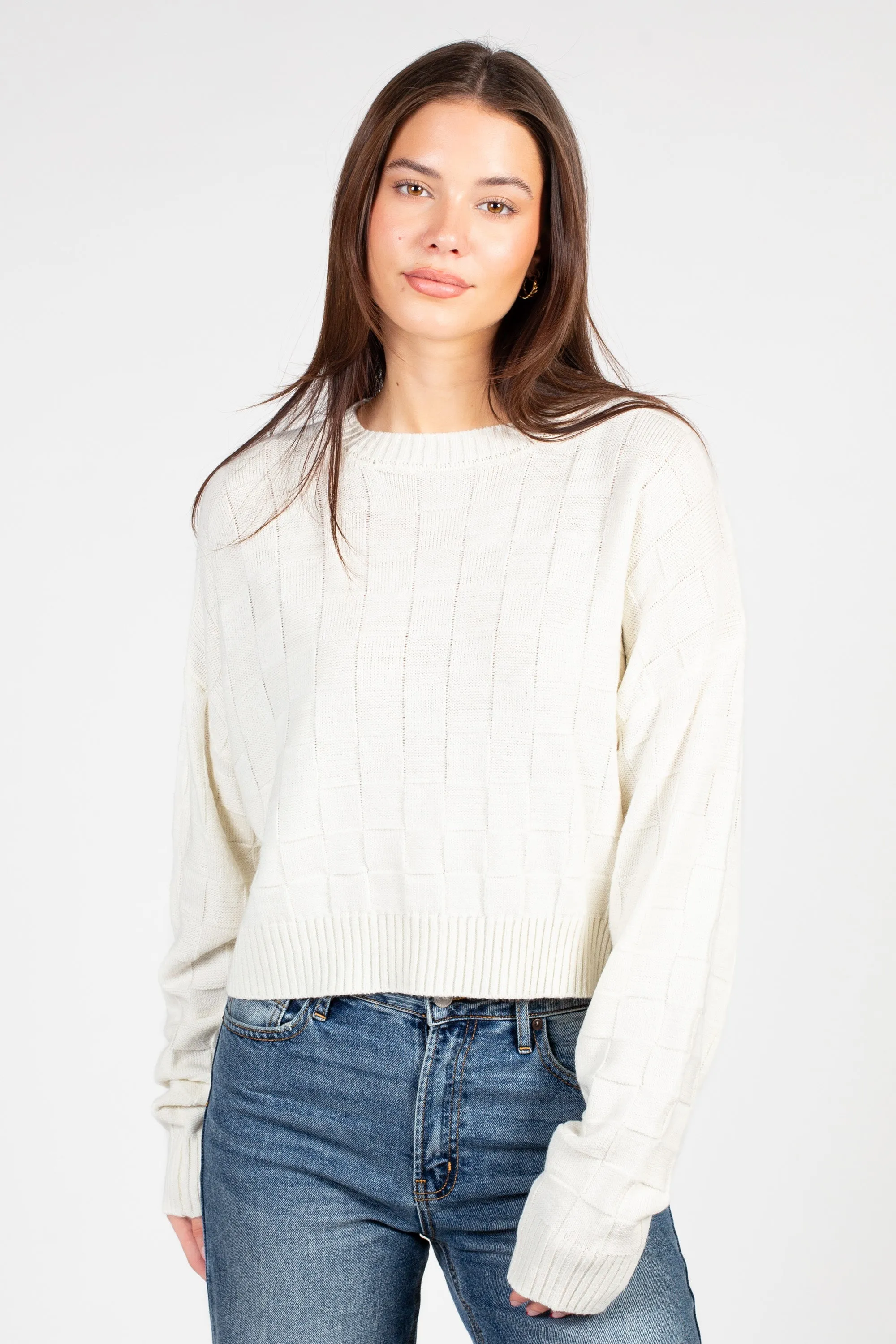 Astrid Checkered Knit Sweater