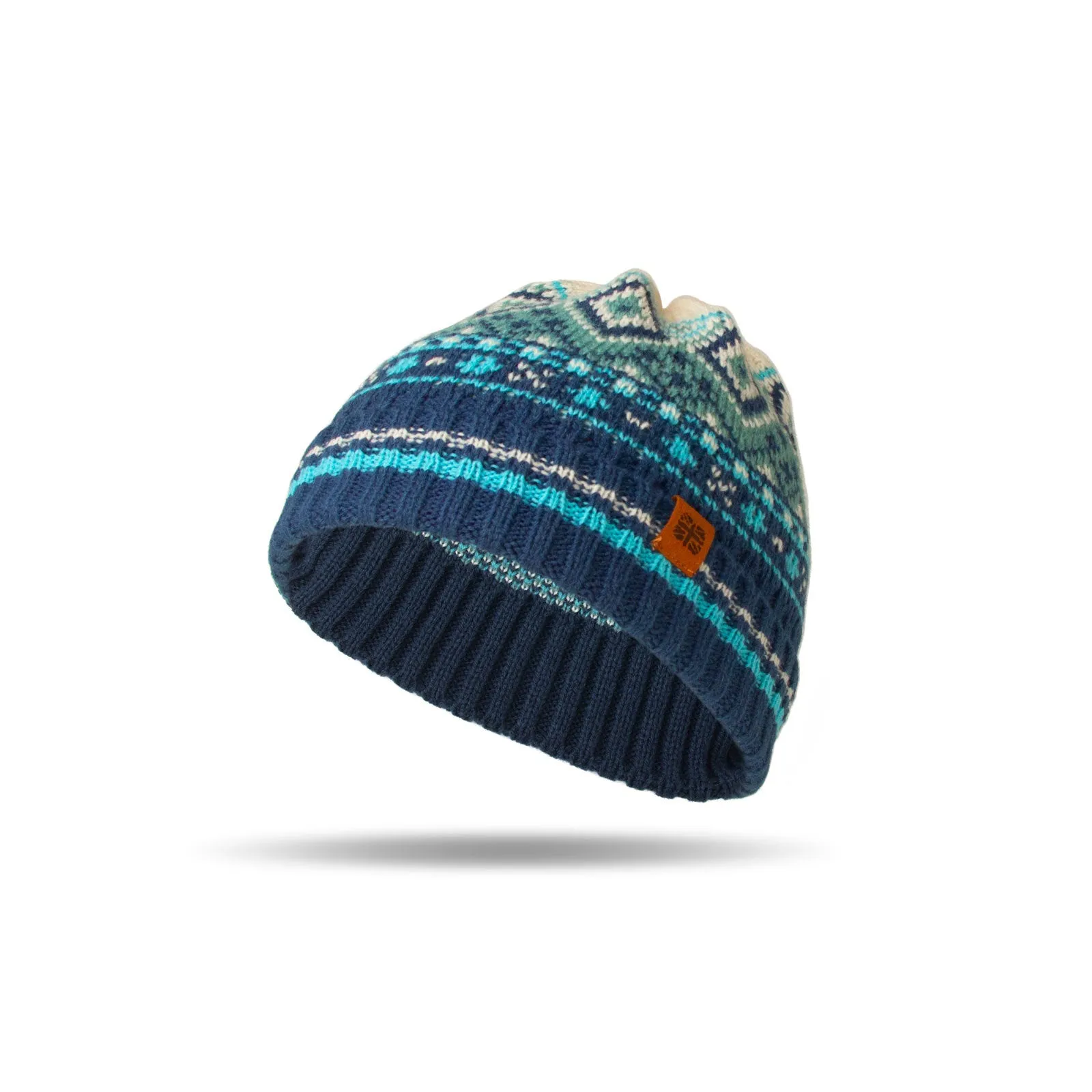 Britts Knits Kid's Navy Fair Isle Beanie