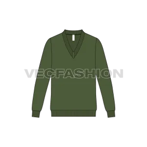 Buy Mens Long V Neck Merino Sweater Fashion Template Online