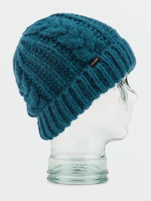 Cable Hand Knit Beanie - Slate Blue