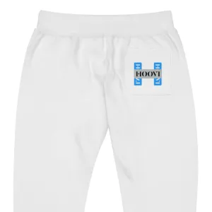 Capital H's Unisex Fleece Sweatpants (White Hoovi Print) Light Blue & Grey Logo