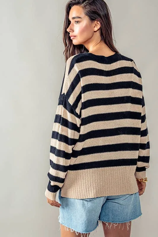 Carly Cozy and Free Striped Cardigan