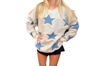 Celestial Chic Oversized Distressed Sweater