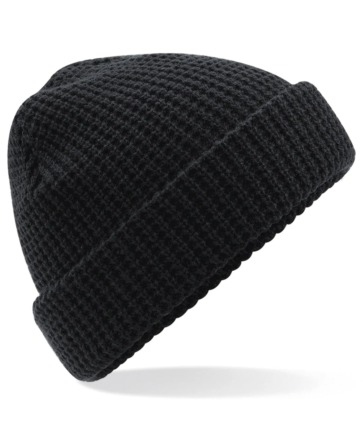 Classic waffle knit beanie | Black