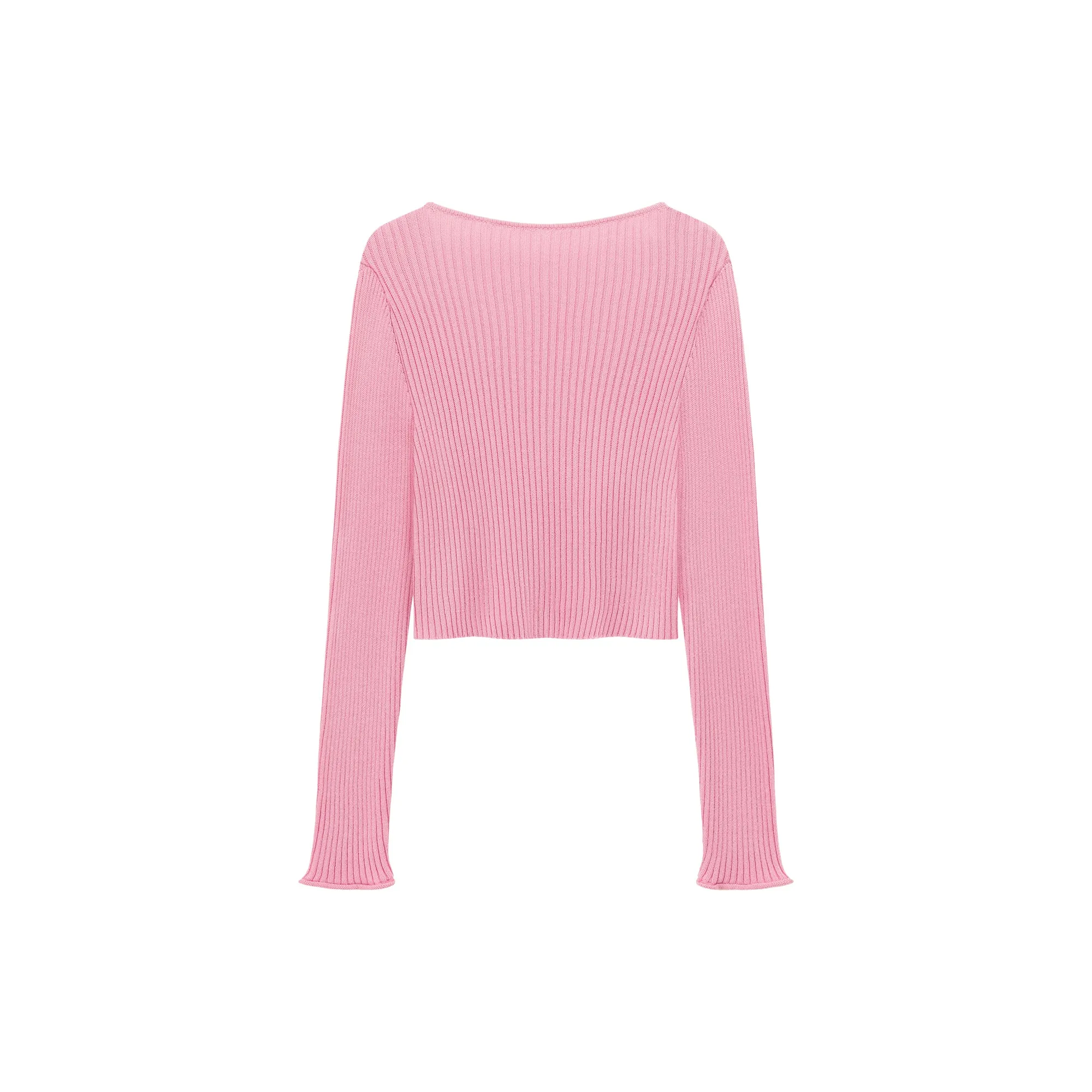 Color V-Neck Layered Knit Sweater