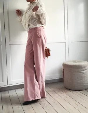 CORDUROY PANTS WITH ELASTIC WAISTBAND - ROSE