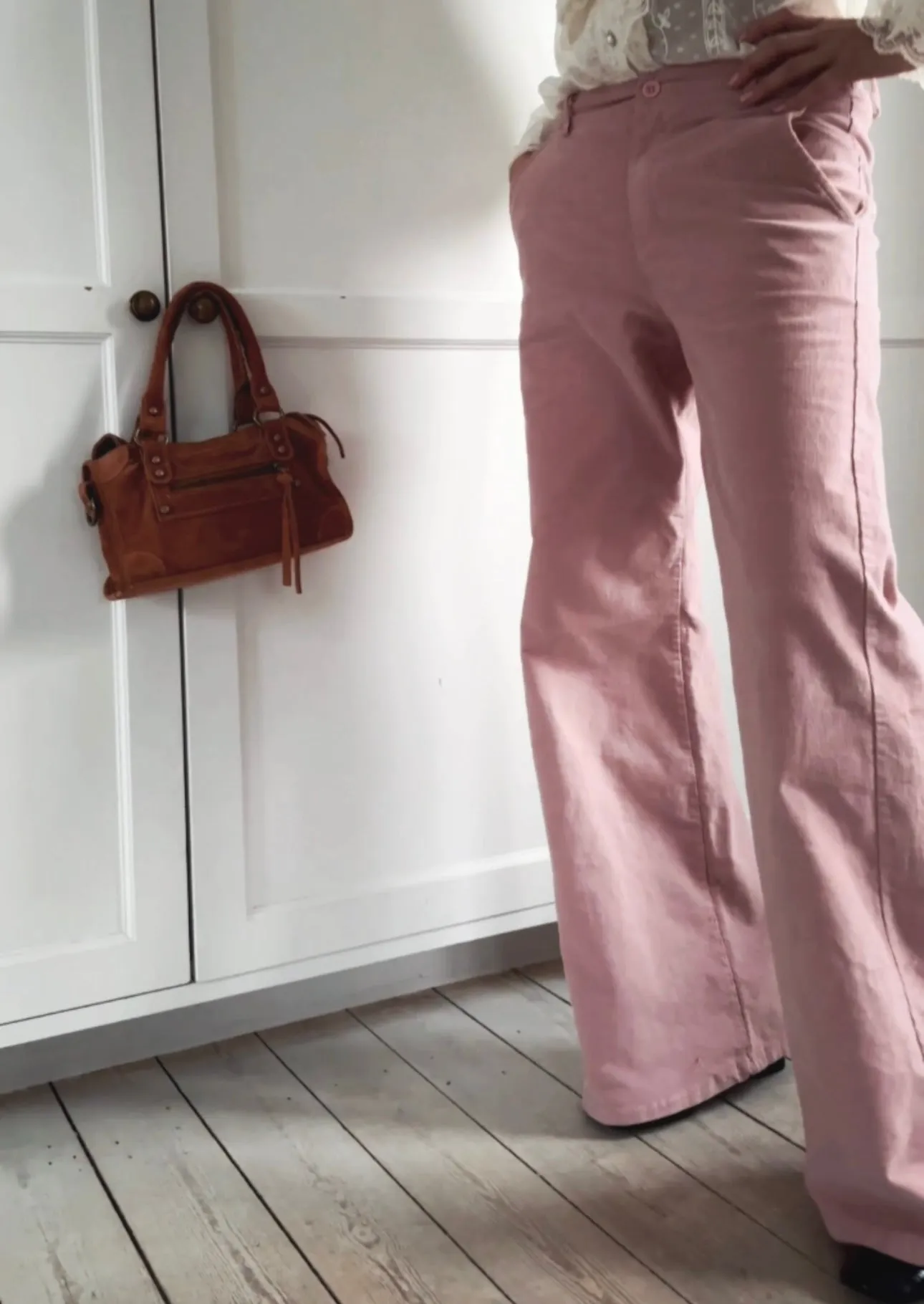 CORDUROY PANTS WITH ELASTIC WAISTBAND - ROSE