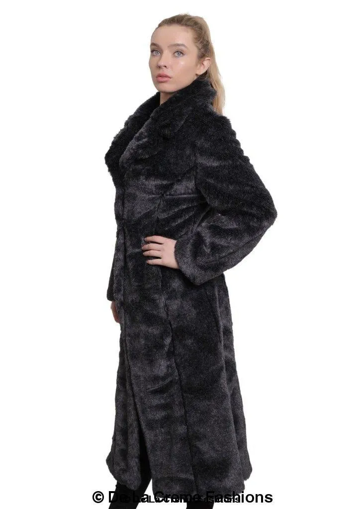 De La Creme - Womens Faux Fur Long Coat