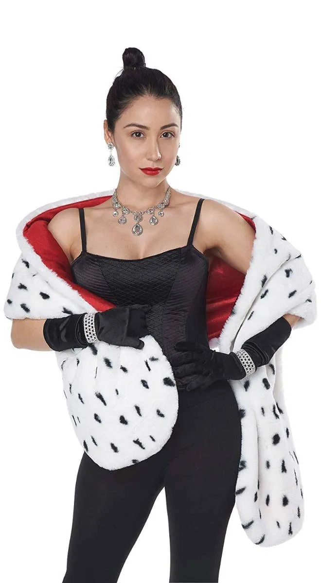 Deluxe Faux Dalmatian Fur Stole Costume Accessory