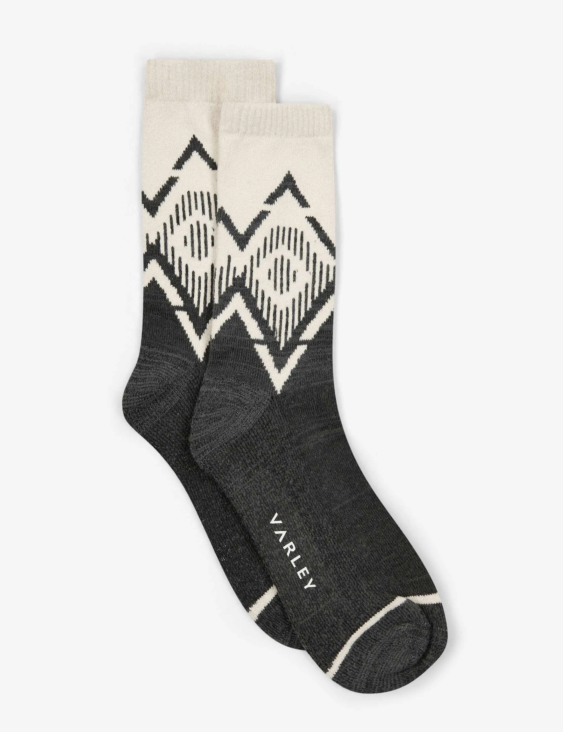 Erica Jacquard Knit Sock - Charcoal Marl