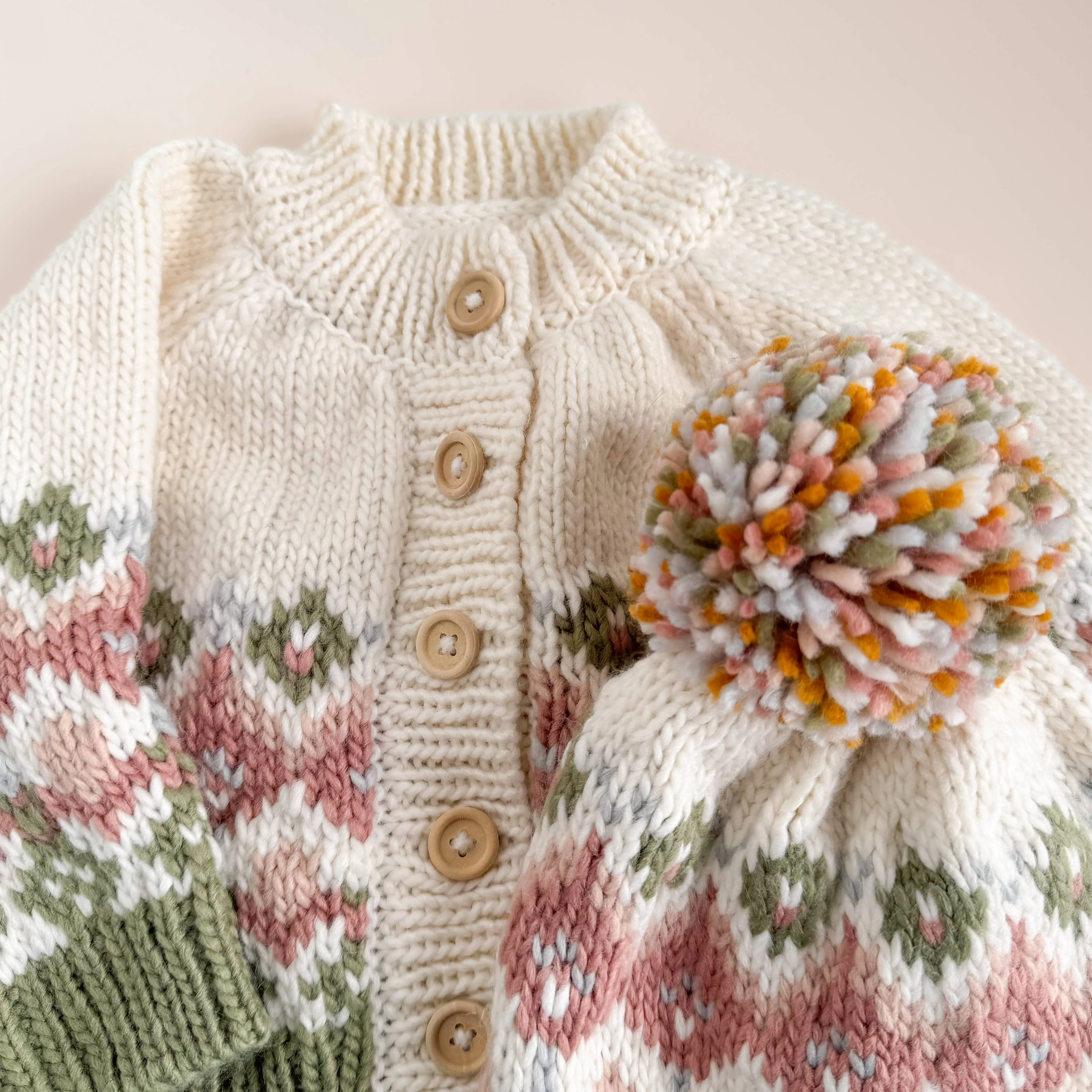 Fairisle Knit Cardigan, Pastel