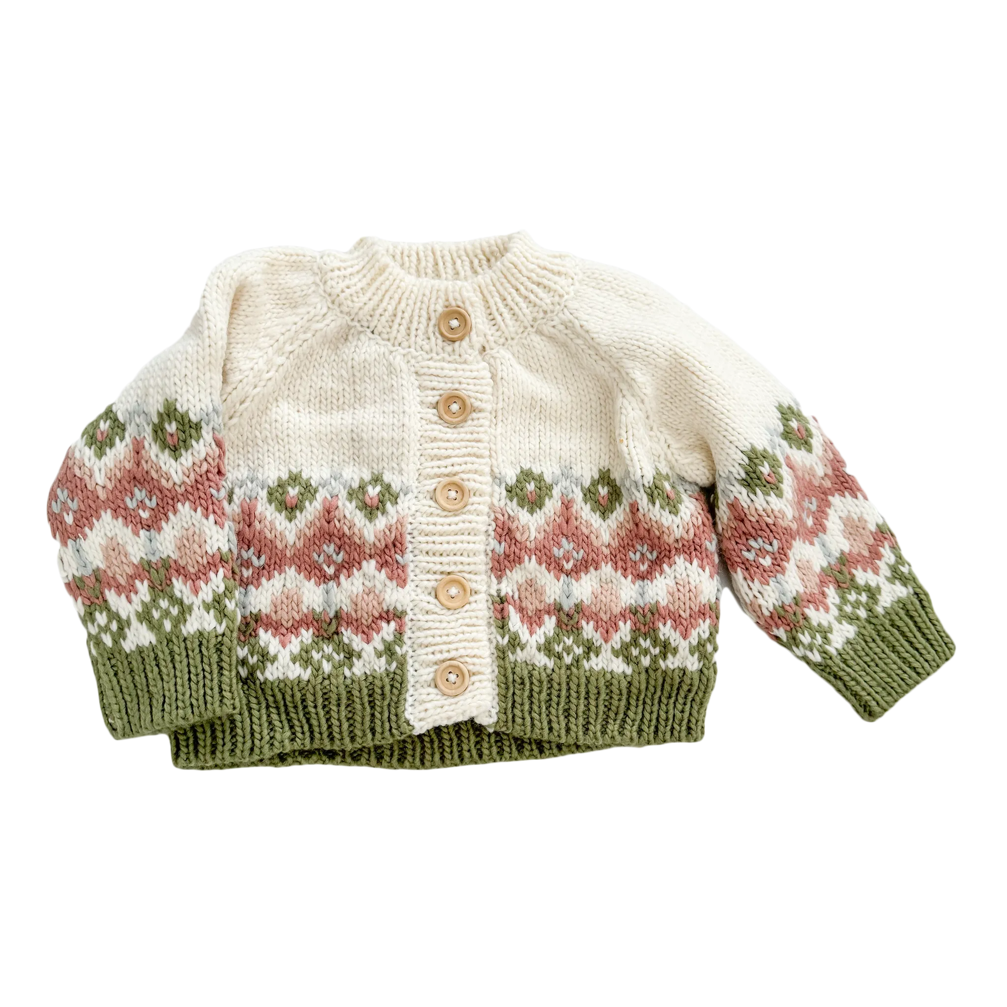 Fairisle Knit Cardigan, Pastel