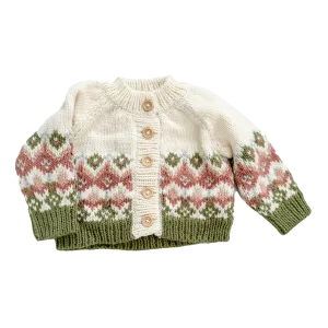 Fairisle Knit Cardigan, Pastel