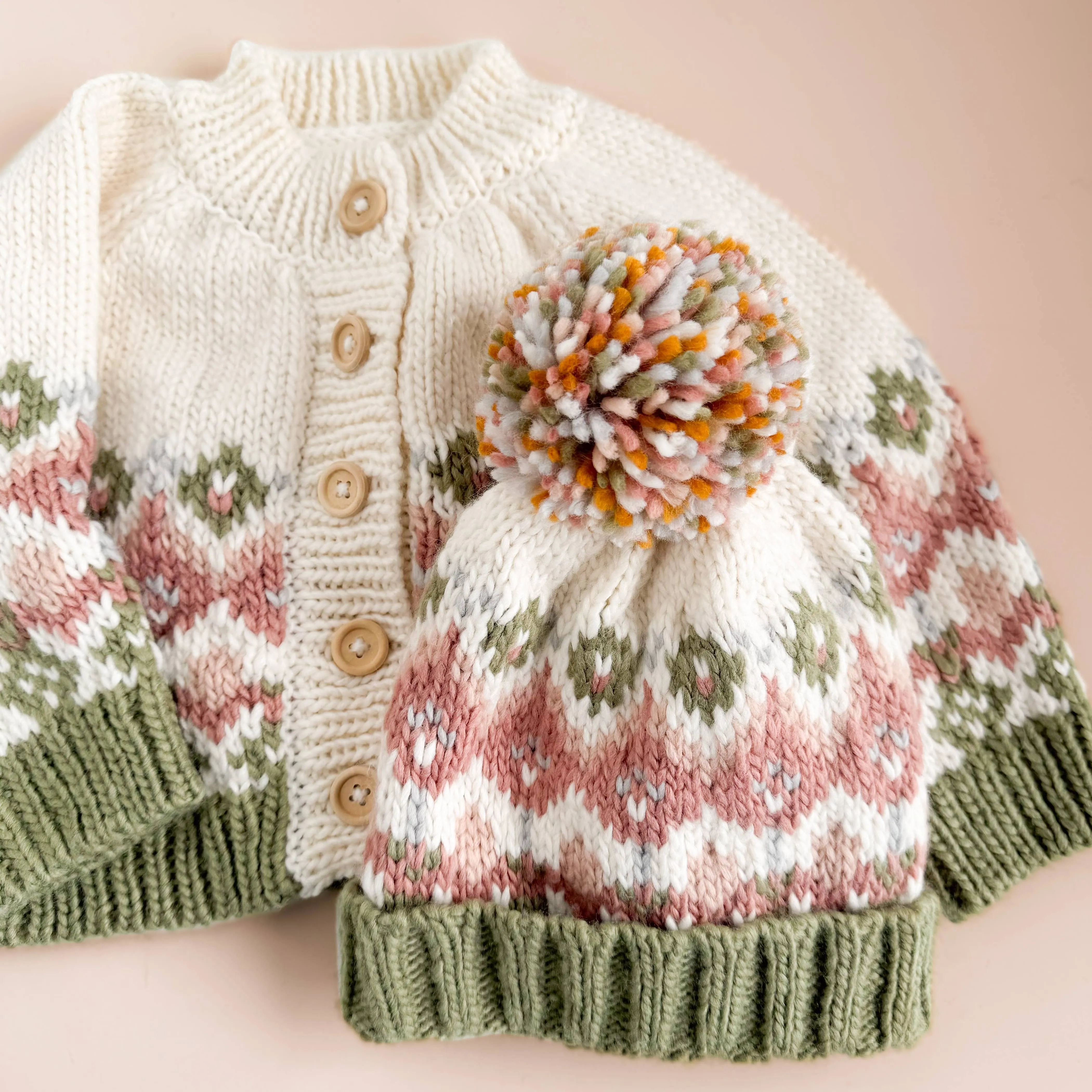 Fairisle Knit Cardigan, Pastel