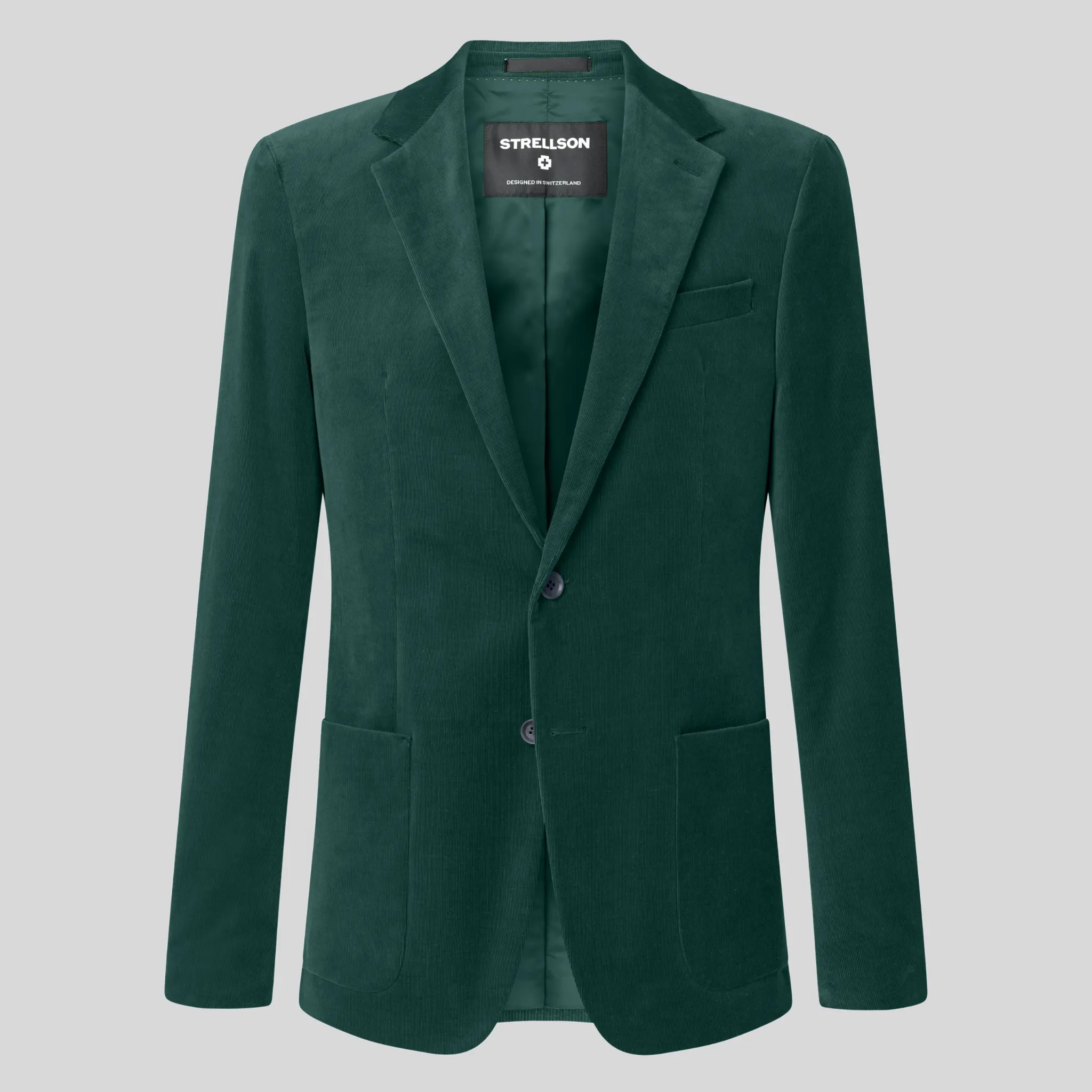 Fine Corduroy Patch Pocket Blazer - Dark Green