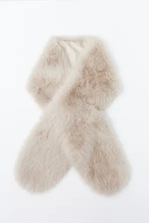 Fur Neck Scarf - Taupe