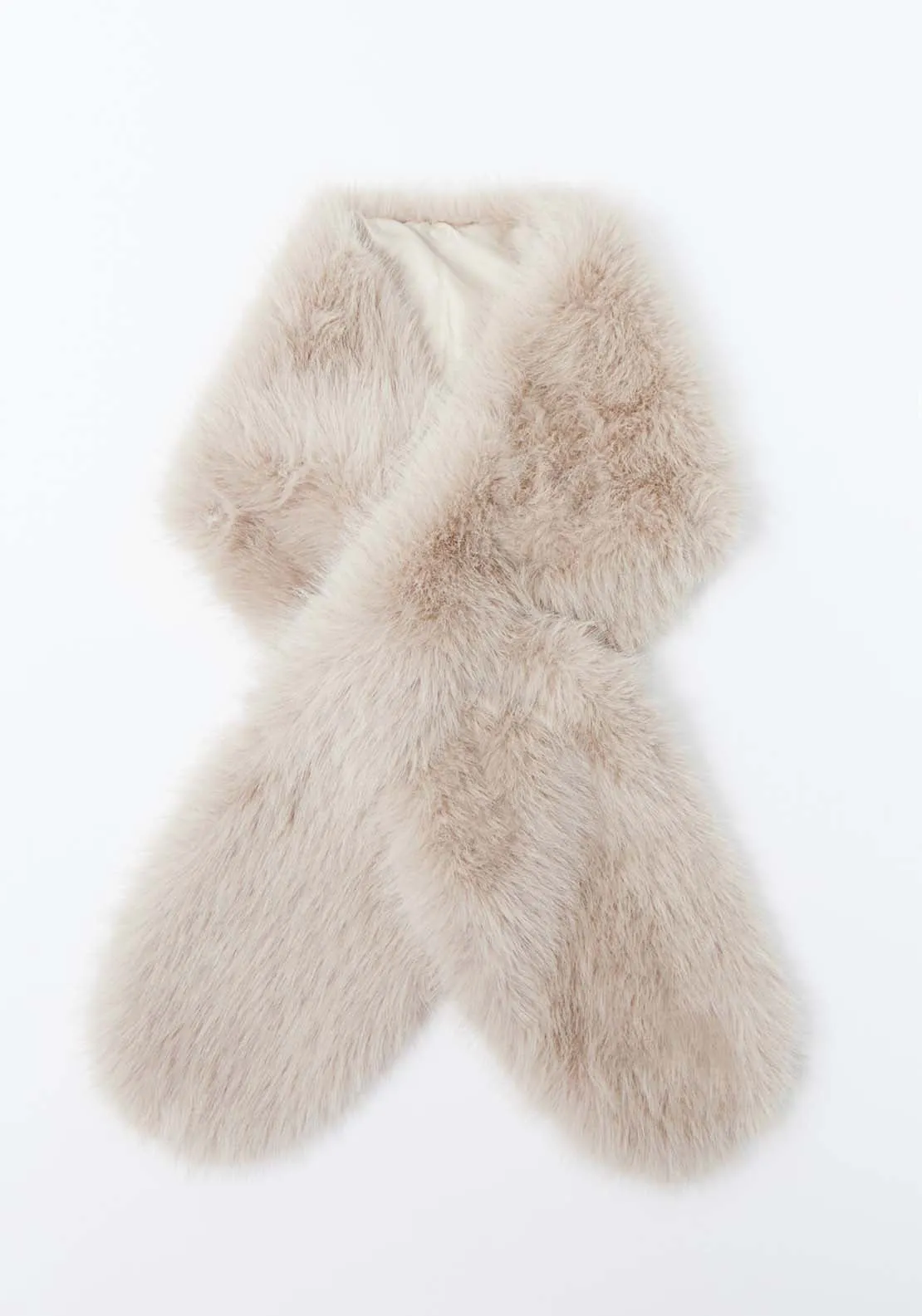 Fur Neck Scarf - Taupe