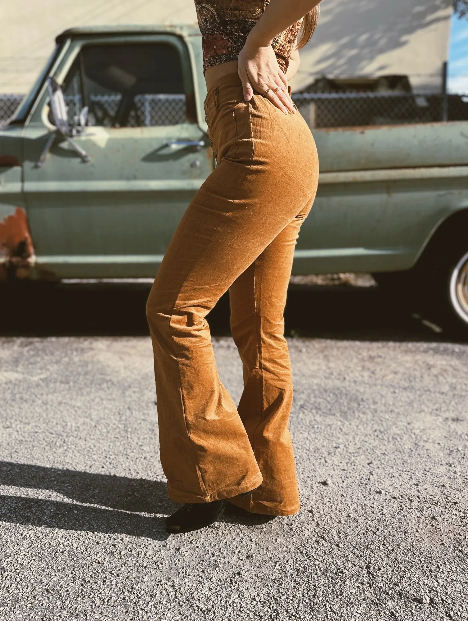 High Flyin' Button Up Corduroy Bell Bottoms