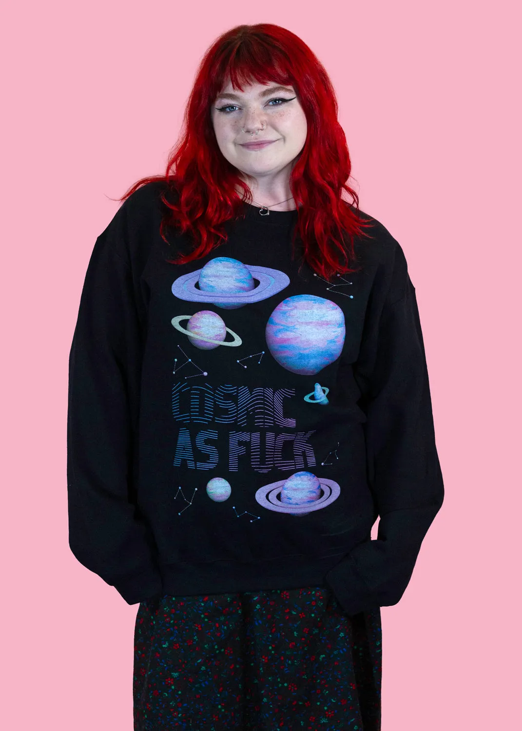 Home of Rainbows - Black Unisex 'Cosmic AF' Sweater