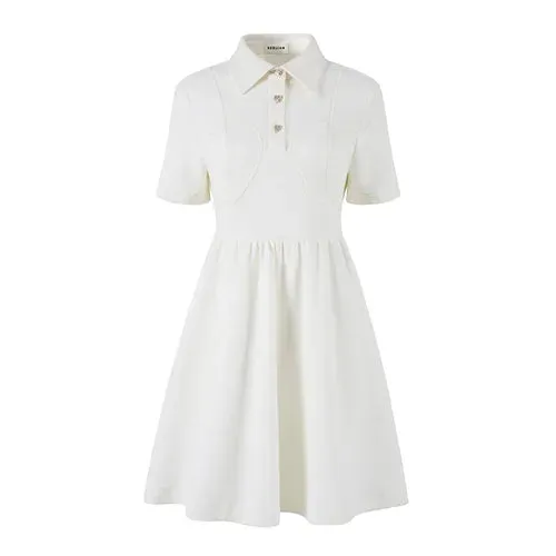 Hèrlian White Polo Knitted Dress