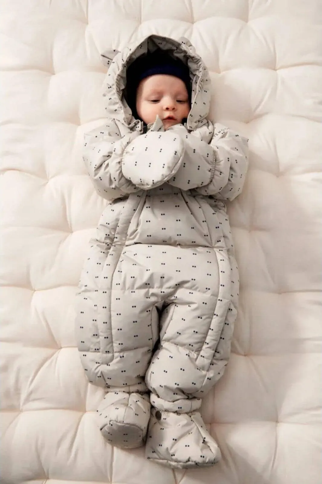 Liewood - Sylvie Baby Snowsuit - Double dot / SIlver lining