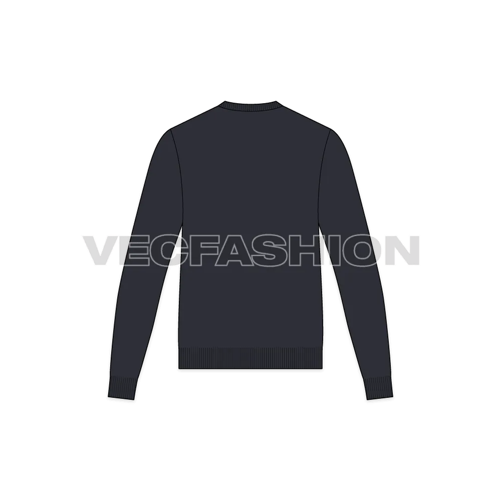 Mens Color Blocked V Neck Sweater Vector Sketch