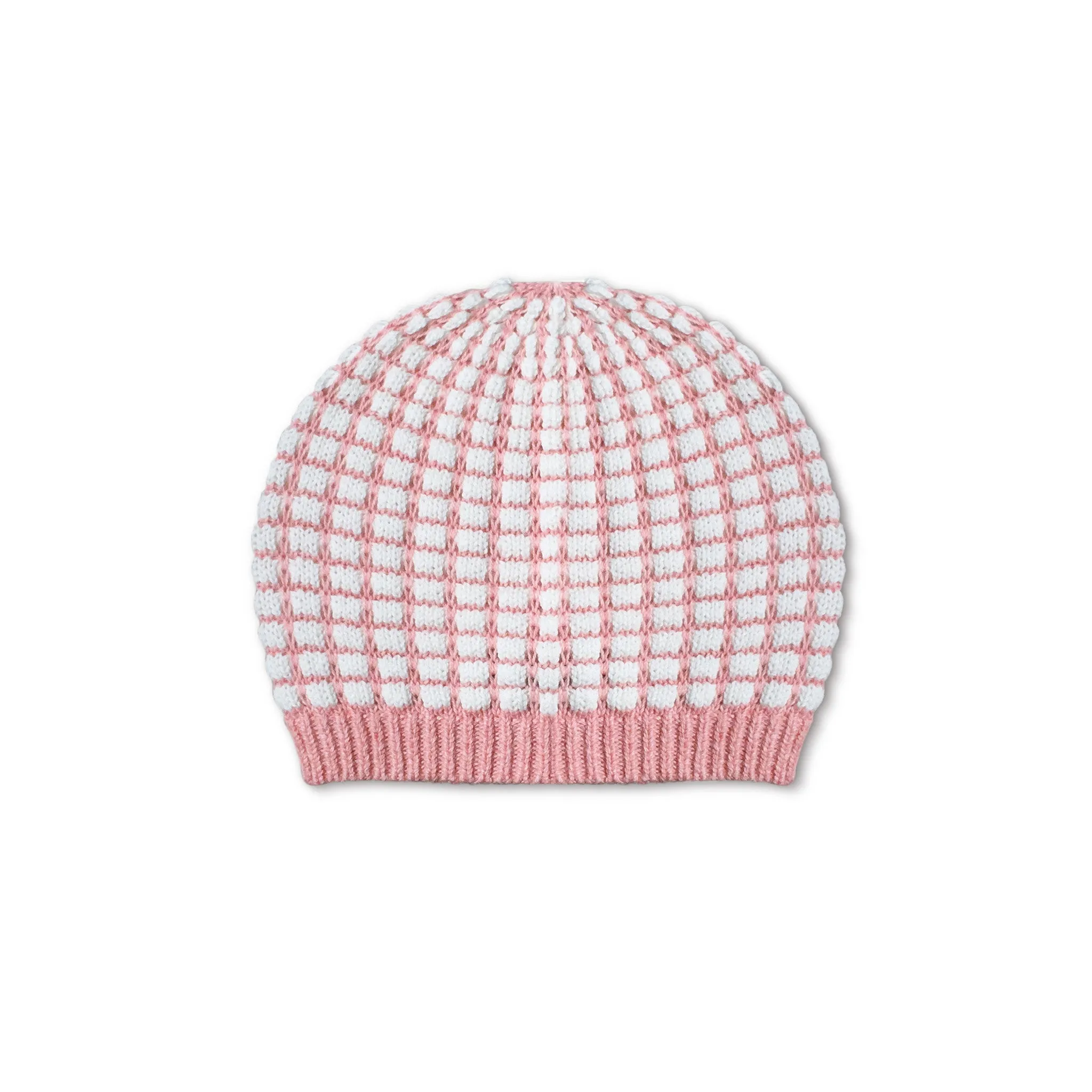 Mini Kardi Pink Check Baby Beanie