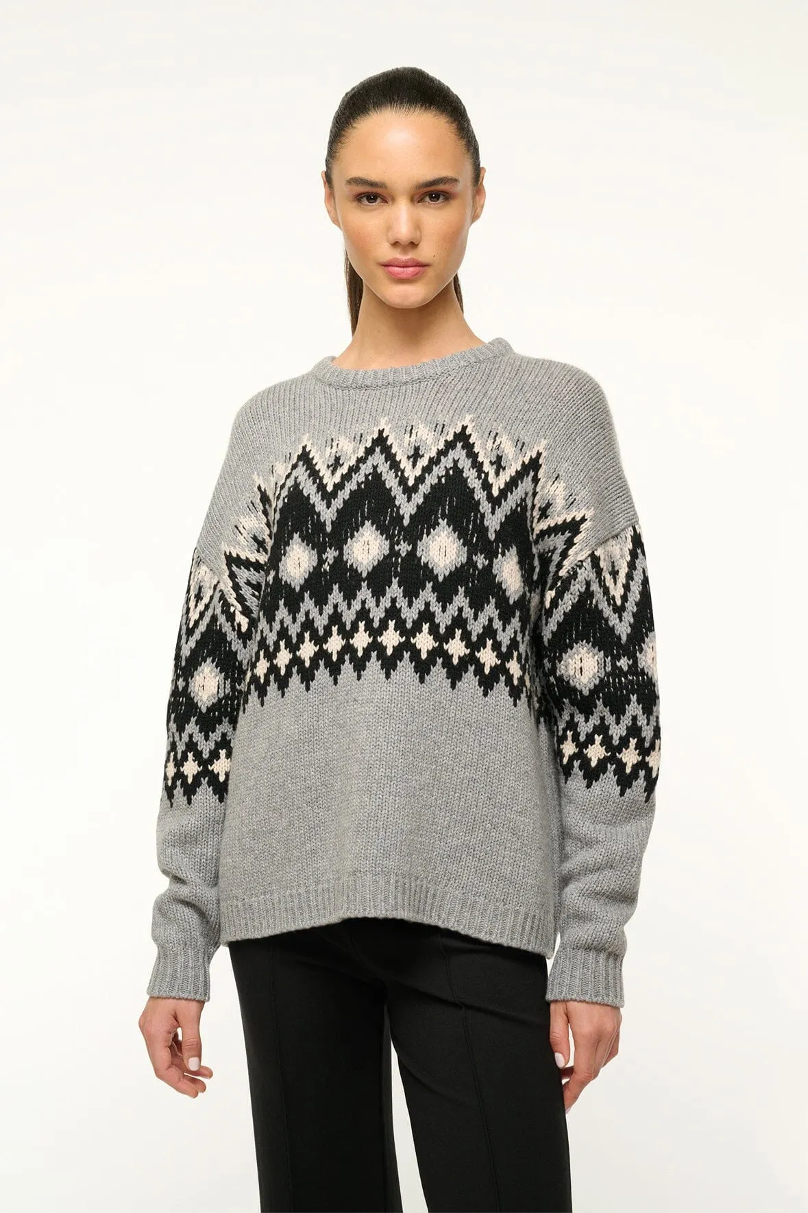 MORITZ SWEATER | HEATHER GREY MULTI FAIRISLE