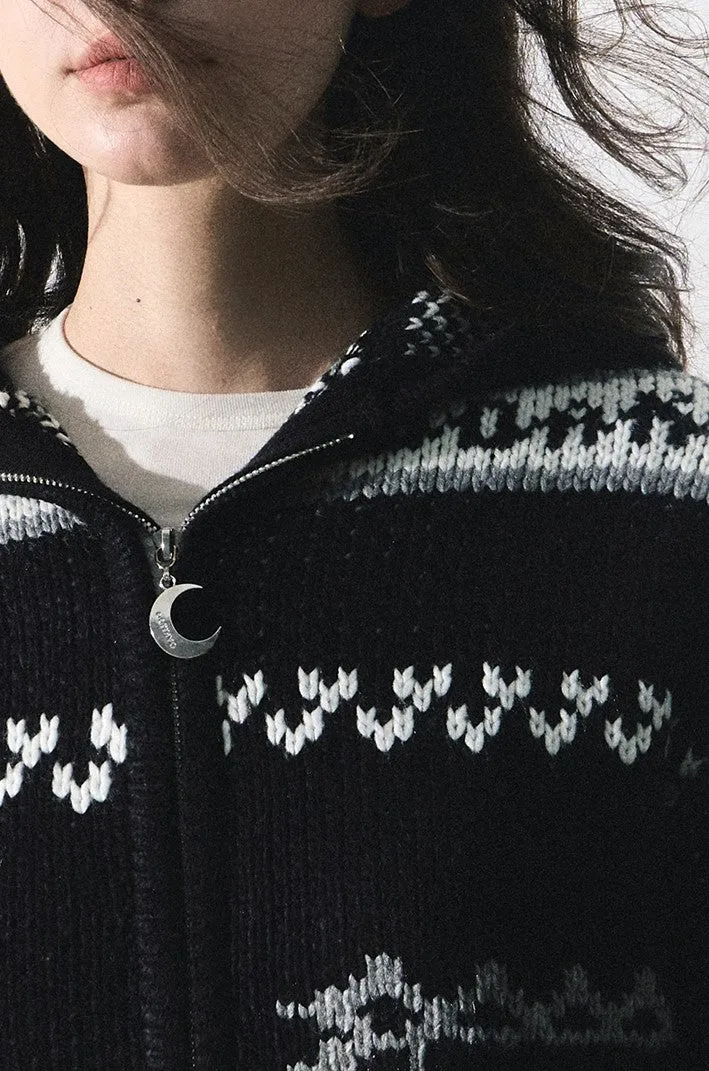 Nordic Fair Isle Zip Knit Sweater