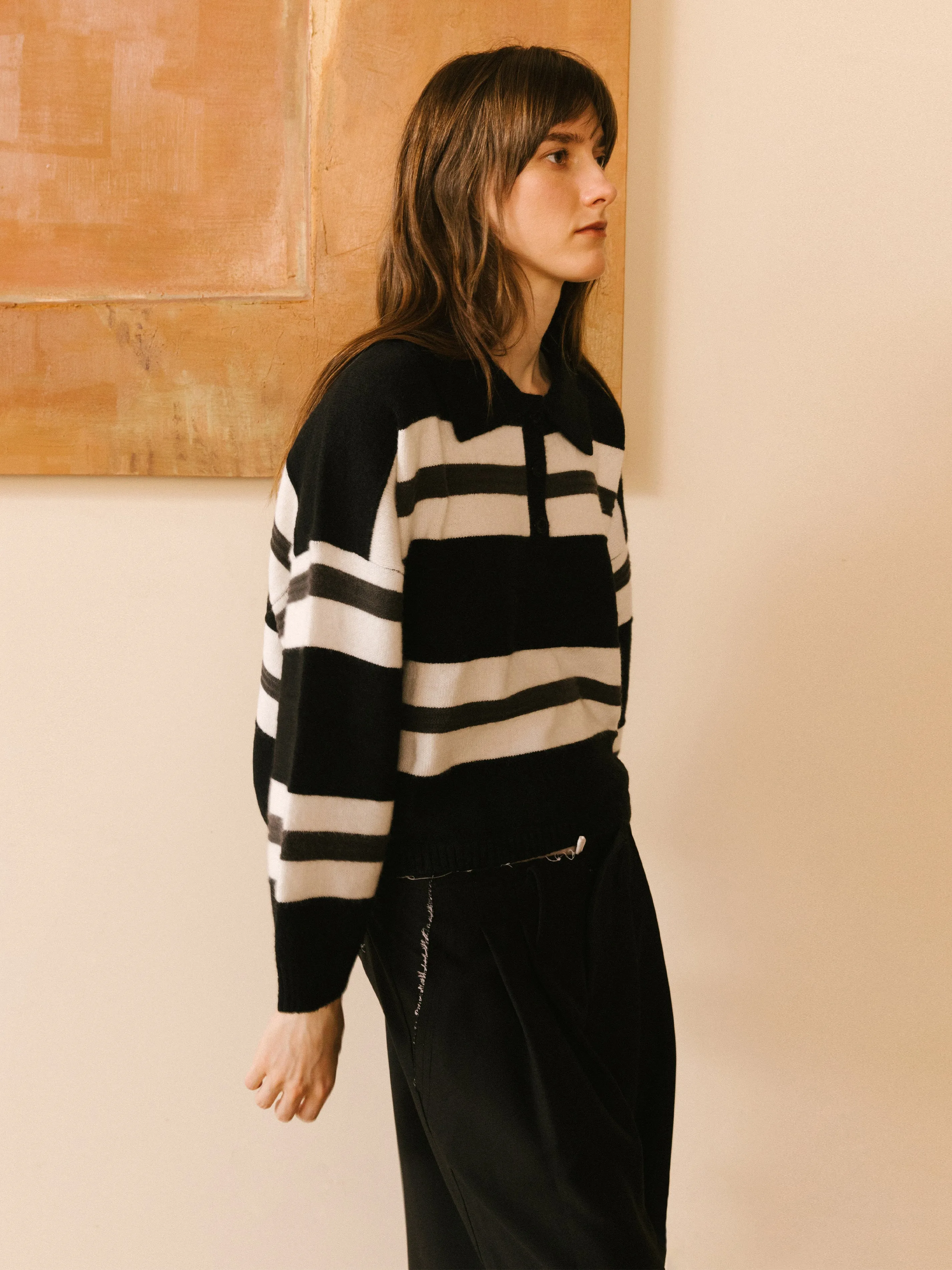 Oversized Contrast Striped Sweater