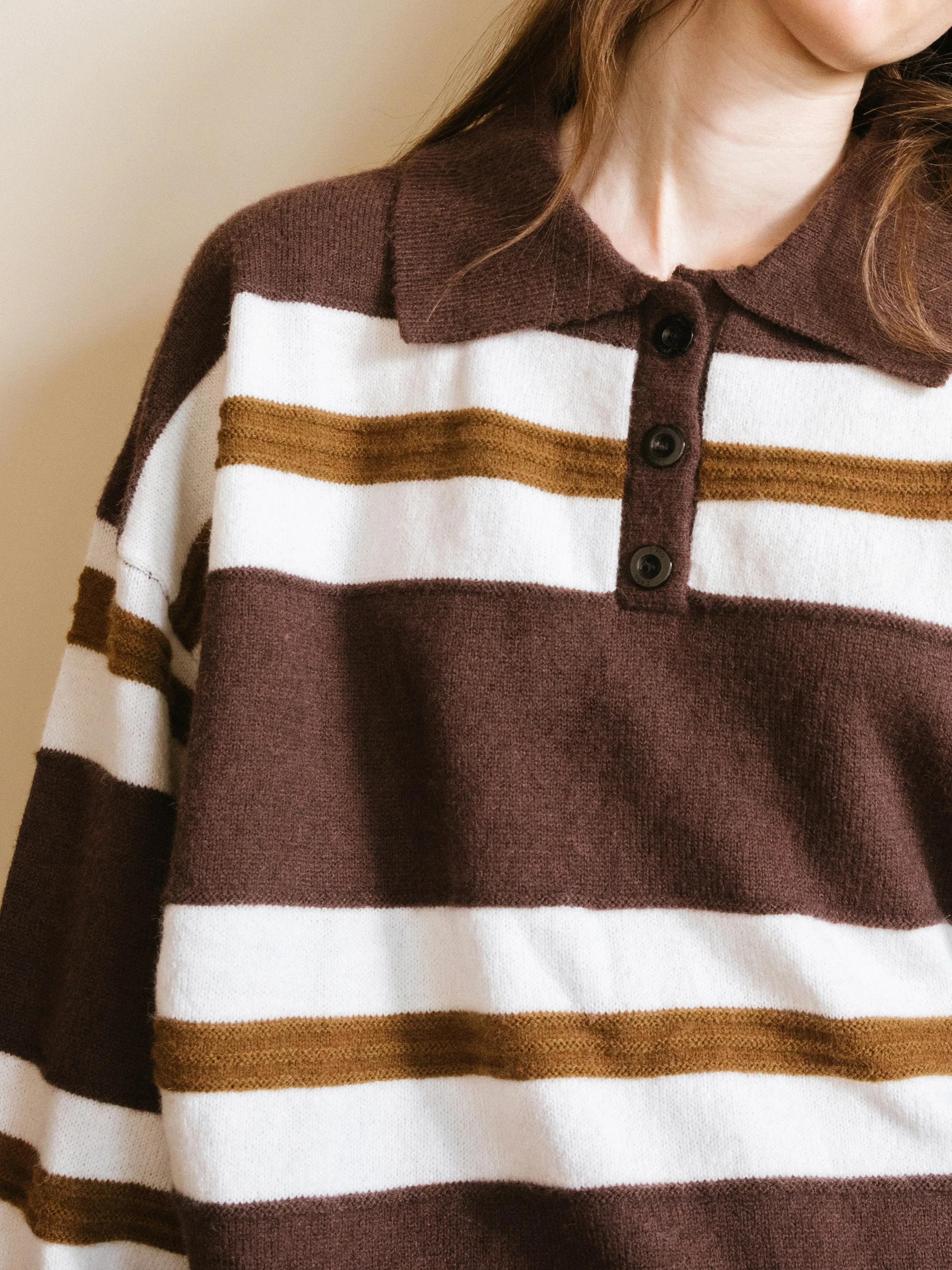 Oversized Contrast Striped Sweater