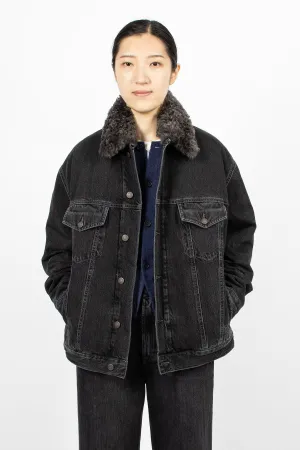 Padded Denim Jacket Black