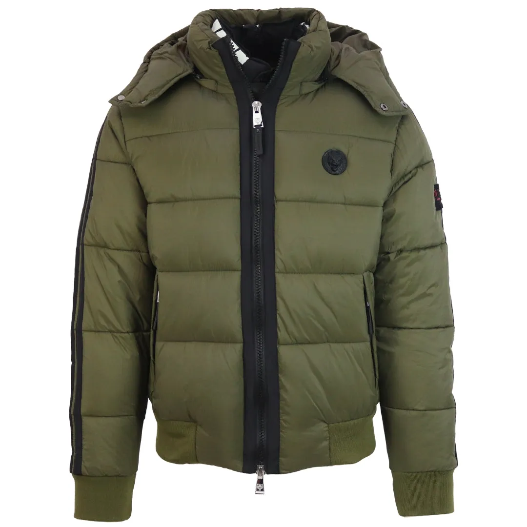 Plein Sport Padded Taped Sleeve Green Jacket