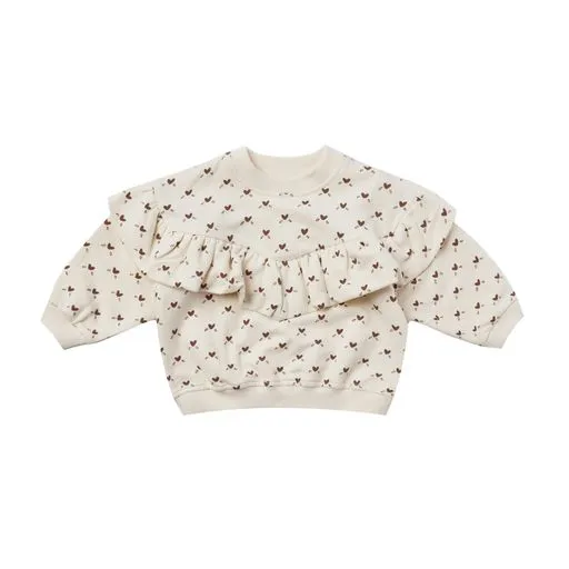 Quincy Mae Ruffle Fleece Sweatshirt | Hearts