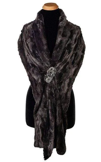 Stole - Luxury Faux Fur in Espresso Bean