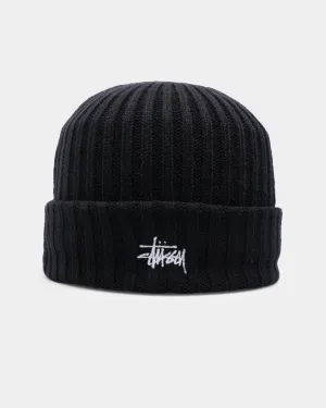 Stüssy Graffiti Rib Knit Beanie Black