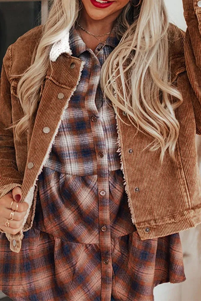 Teddy Collar Corduroy Jacket Women