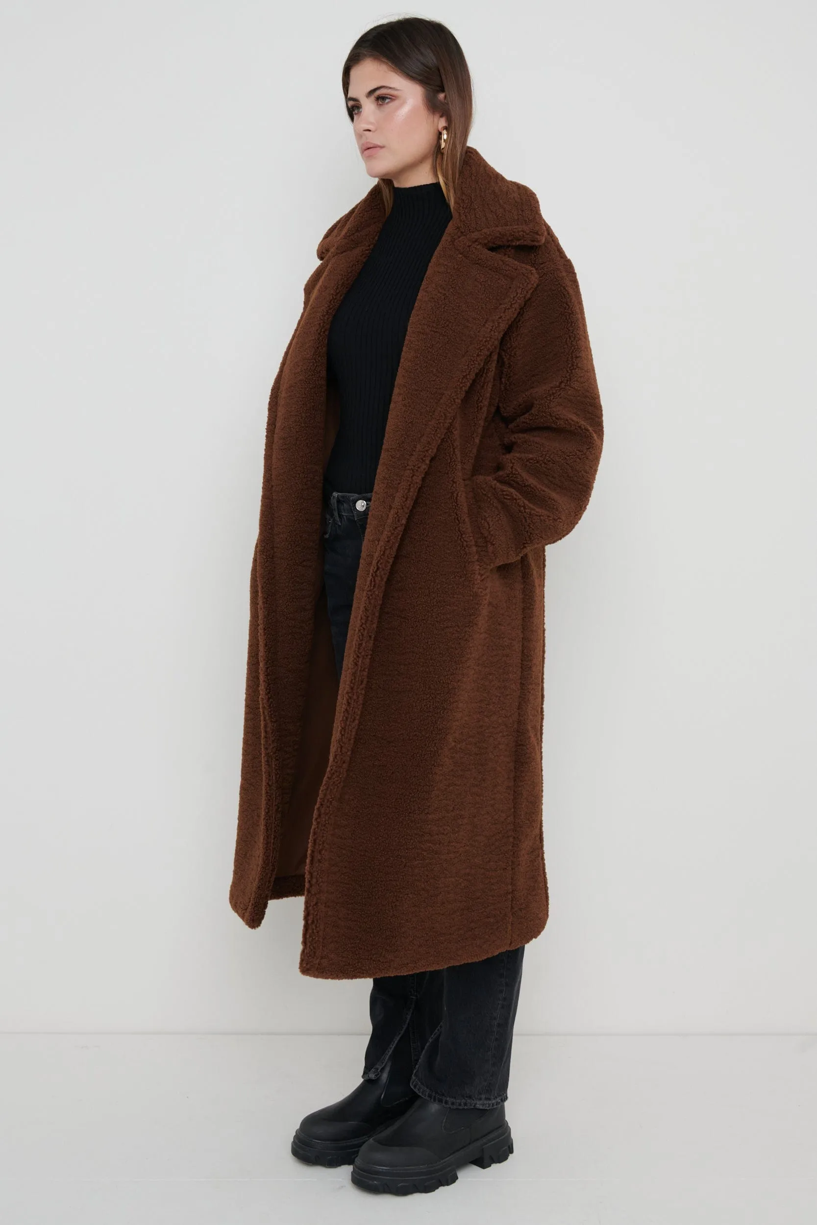 Teddy Oversized Coat - Brown