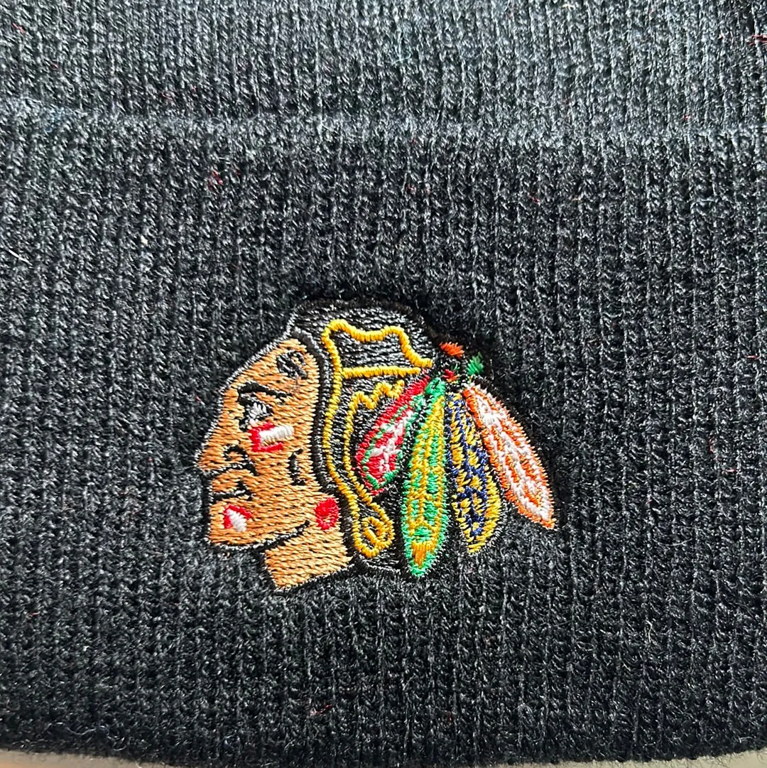 Vintage Chicago Blackhawks NHL Zephyr Knit Pom Beanie