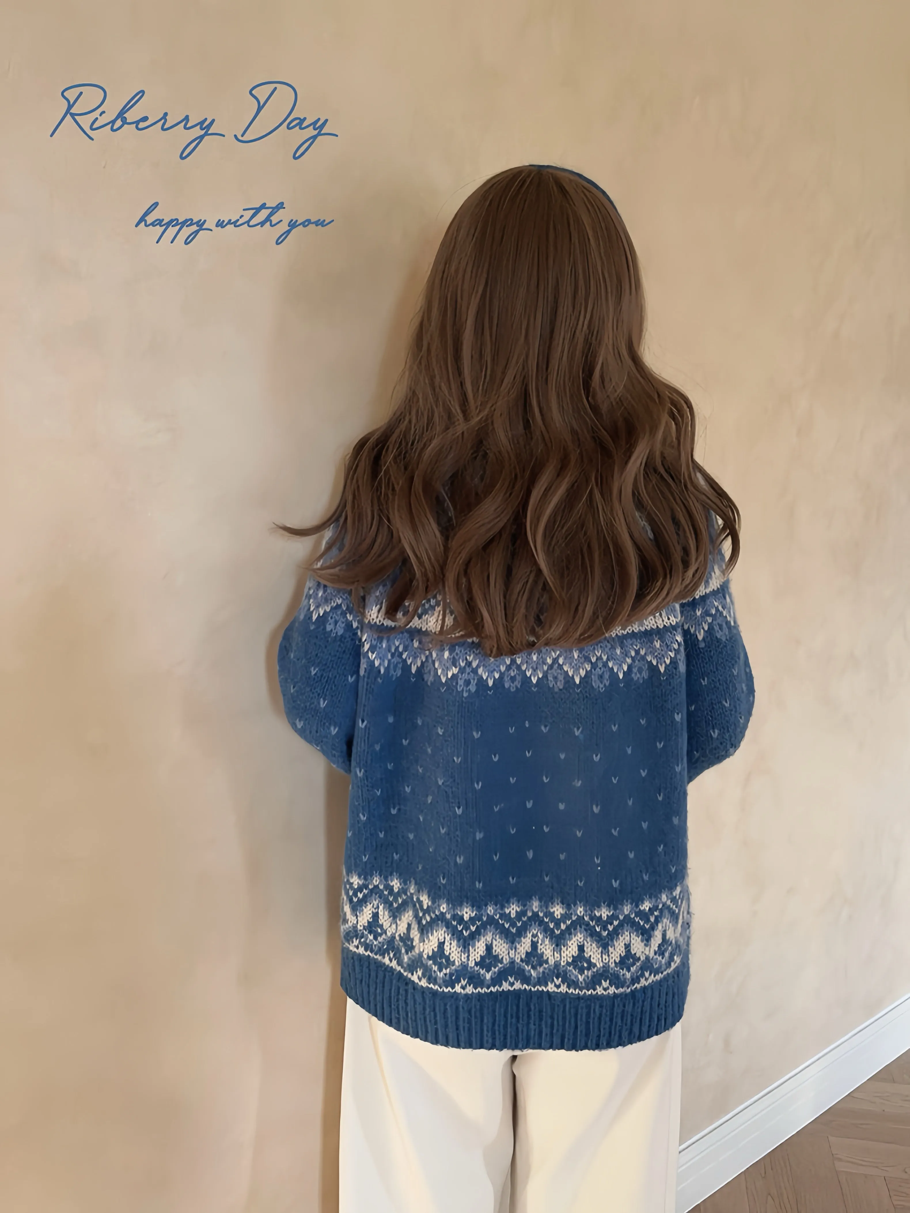 Vintage Fairy fair isle sweater wool blended