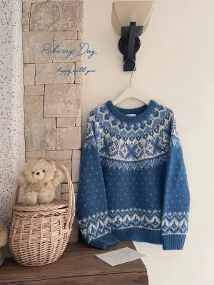 Vintage Fairy fair isle sweater wool blended