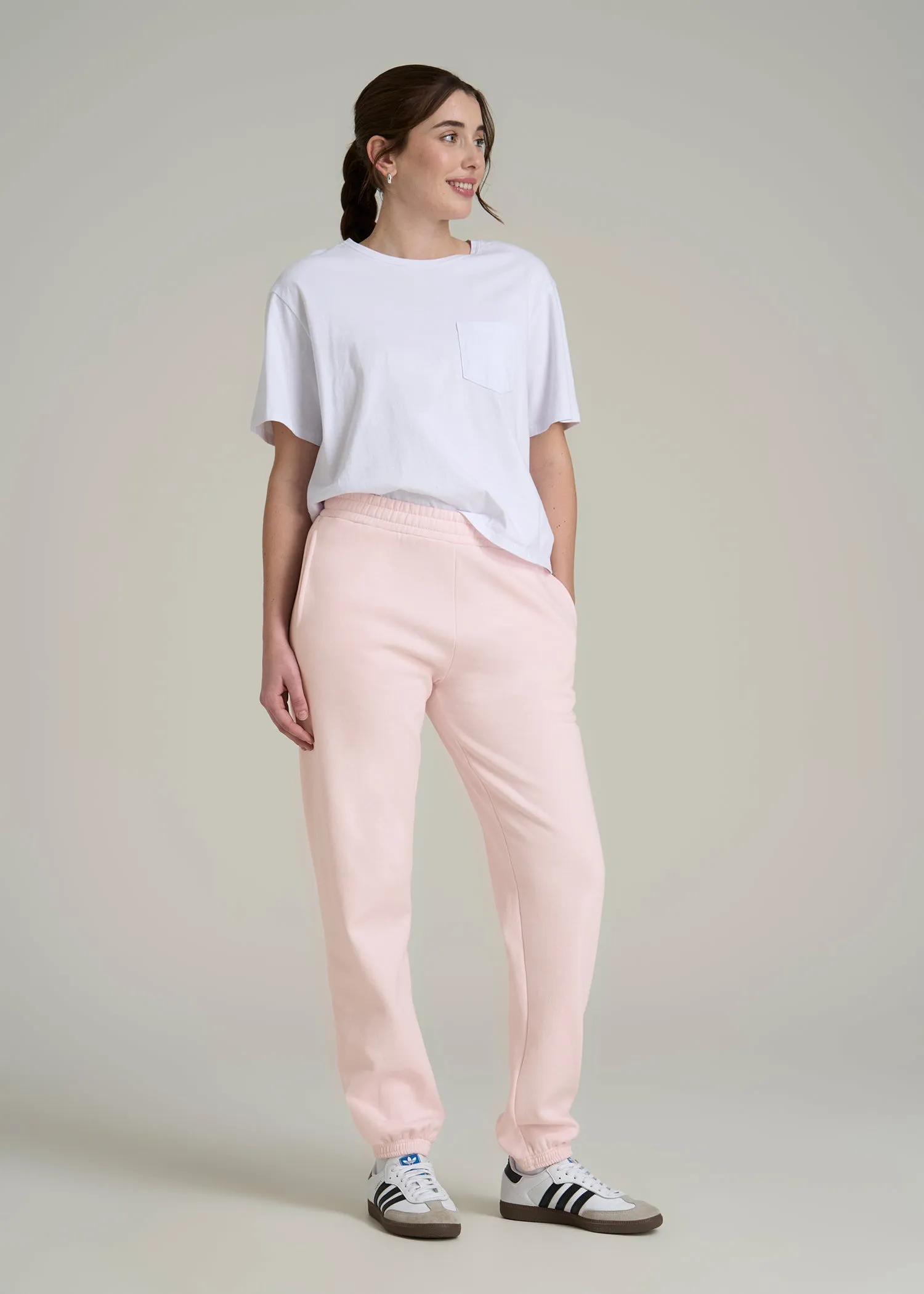 Wearever Fleece Relaxed Women's Tall Sweatpants in Barely Pink