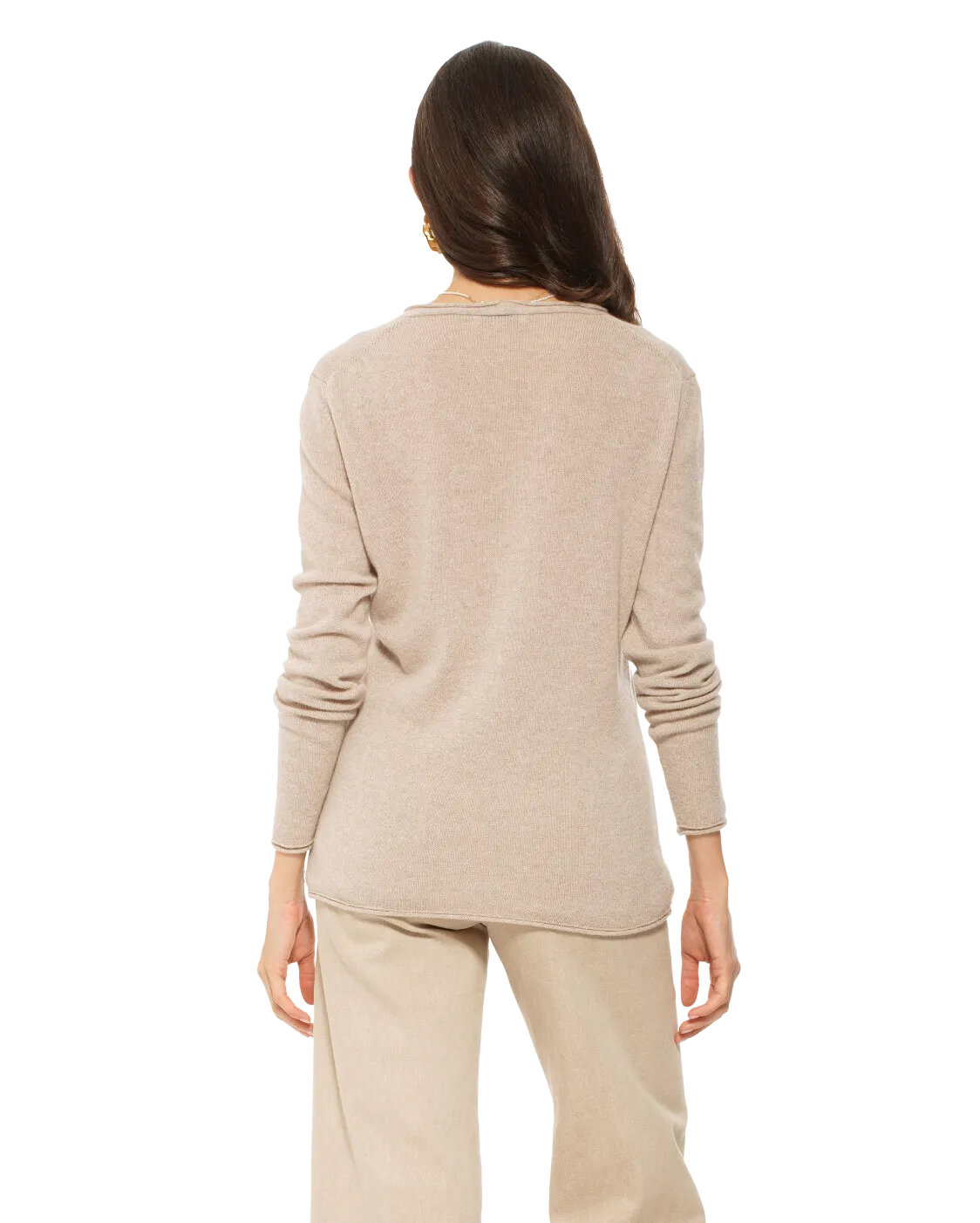 Women's Ultra-Light Cashmere V-Neck Sweater Beige